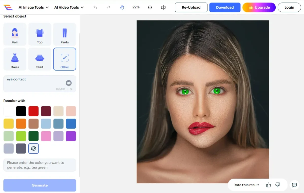 AI Ease Eye Color Changer