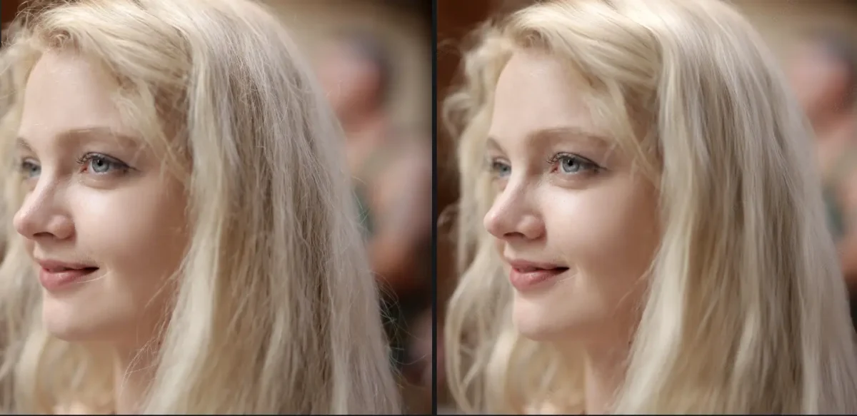 Before and After Comparison of Smooth Hair