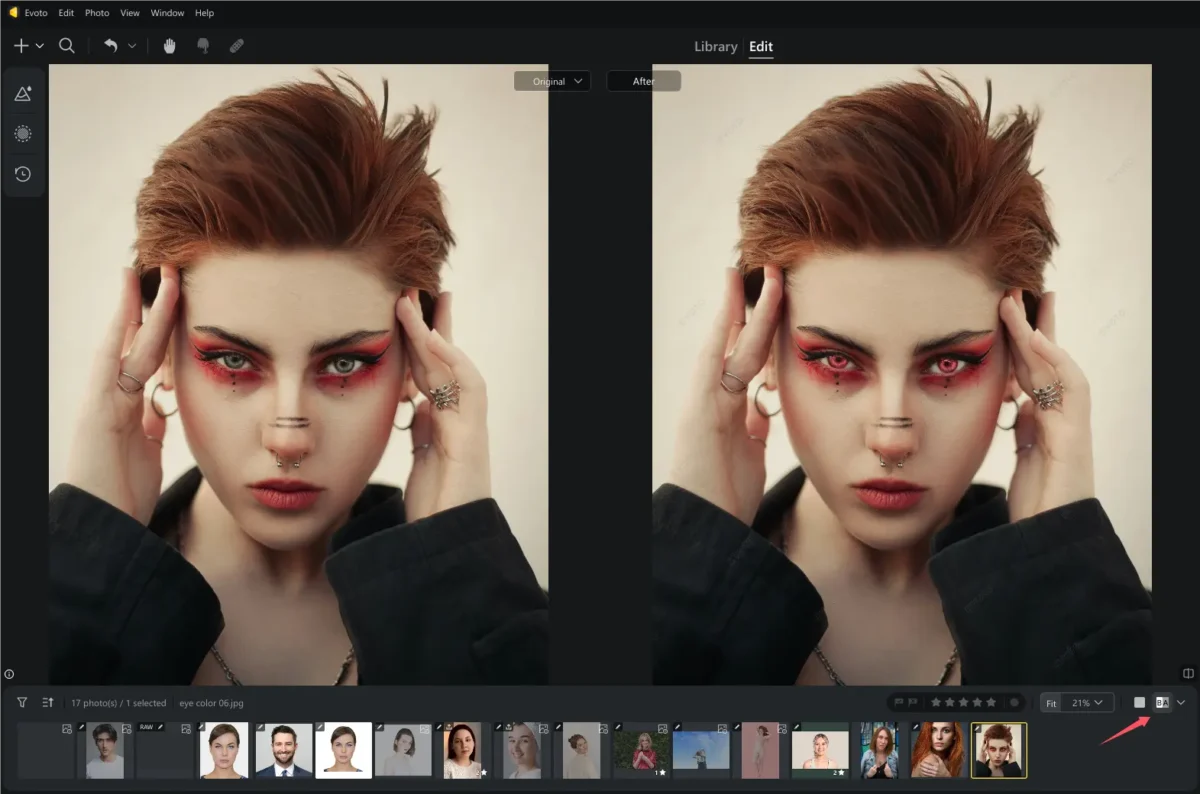 Eye Color Changing Result Eye Color Changing Result
