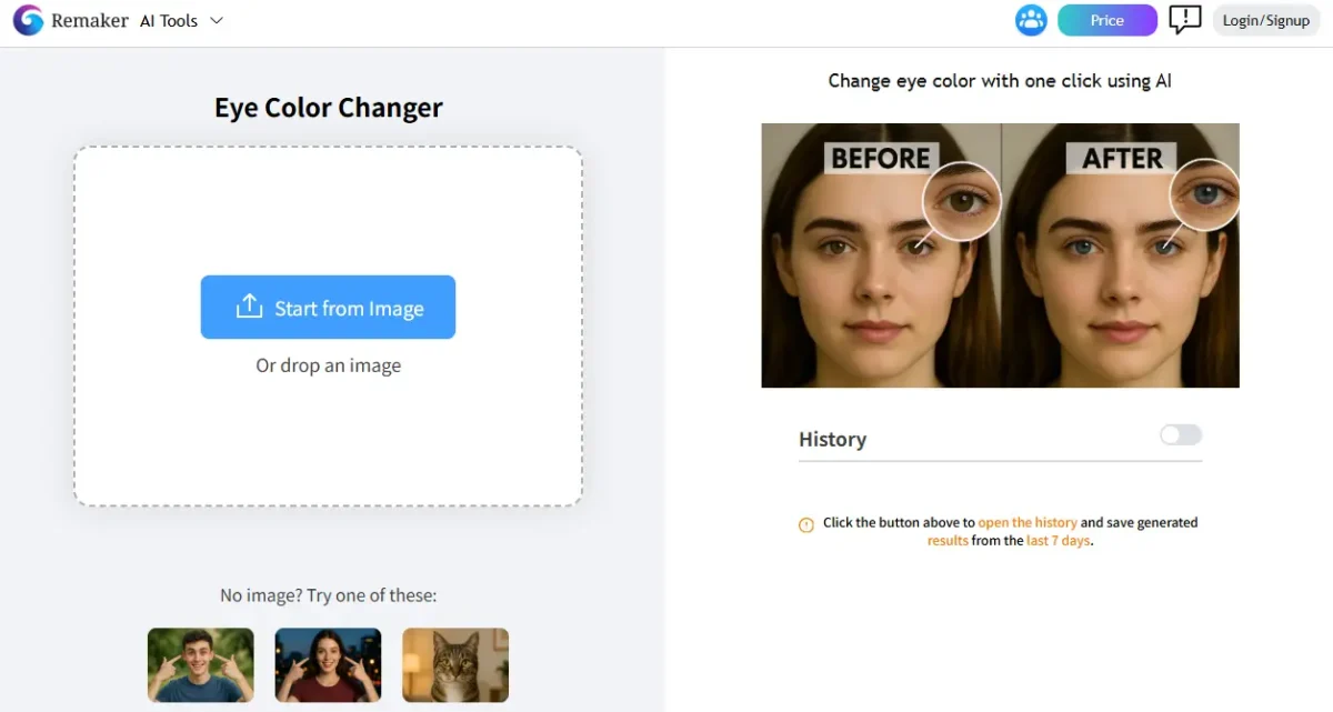 Remake AI Eye Color Changer