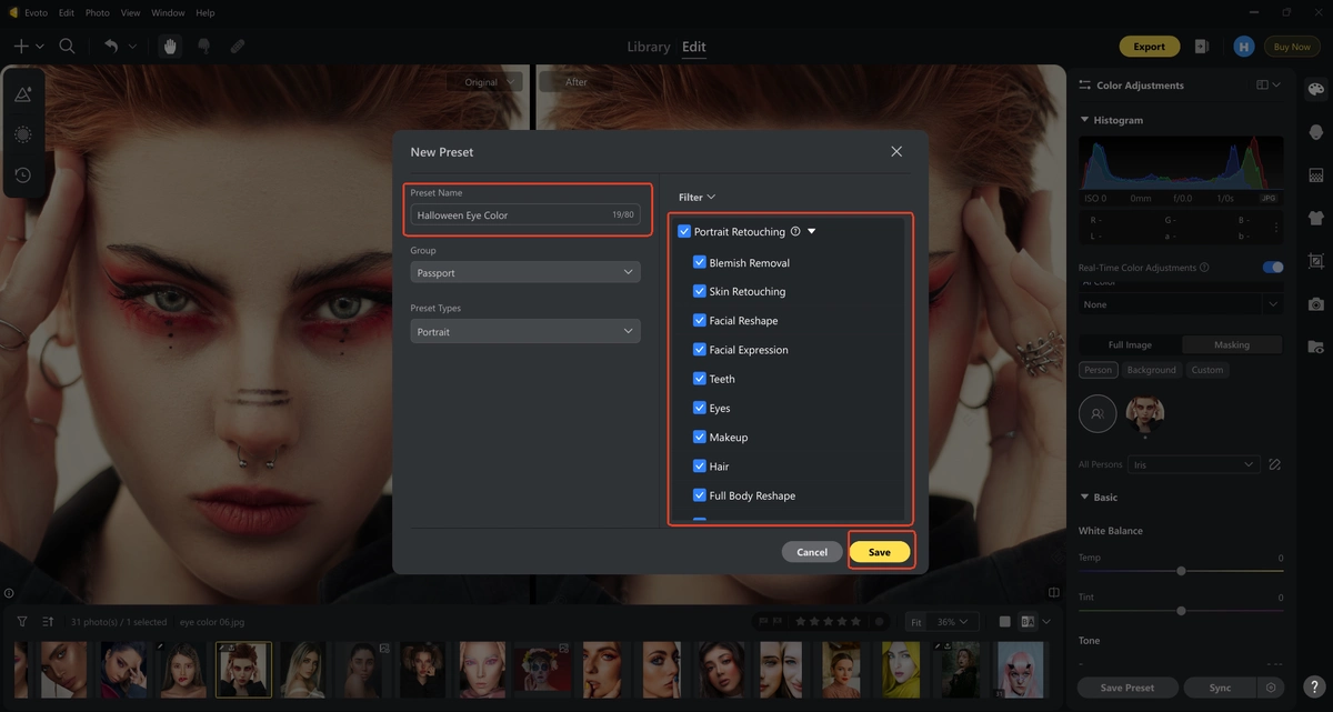 Save Eye Color Preset for Other Projects Save Eye Color Preset for Other Projects