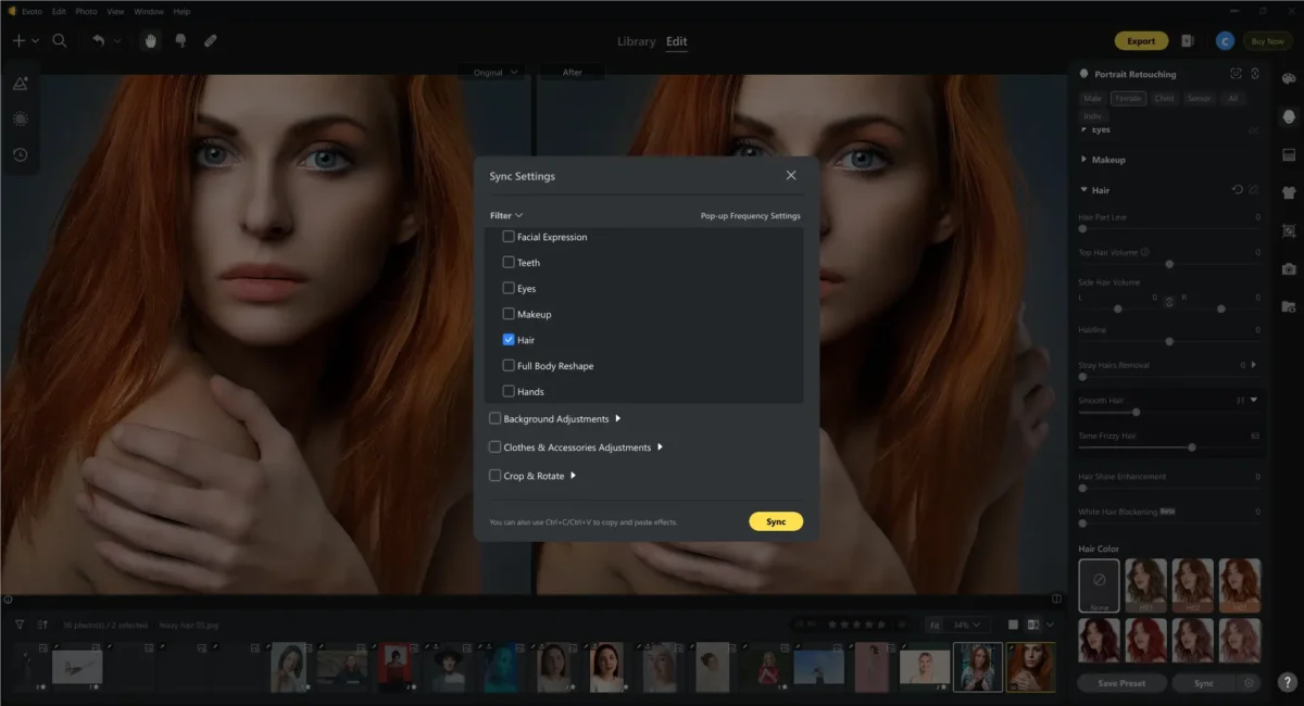 Sync Hair Editing