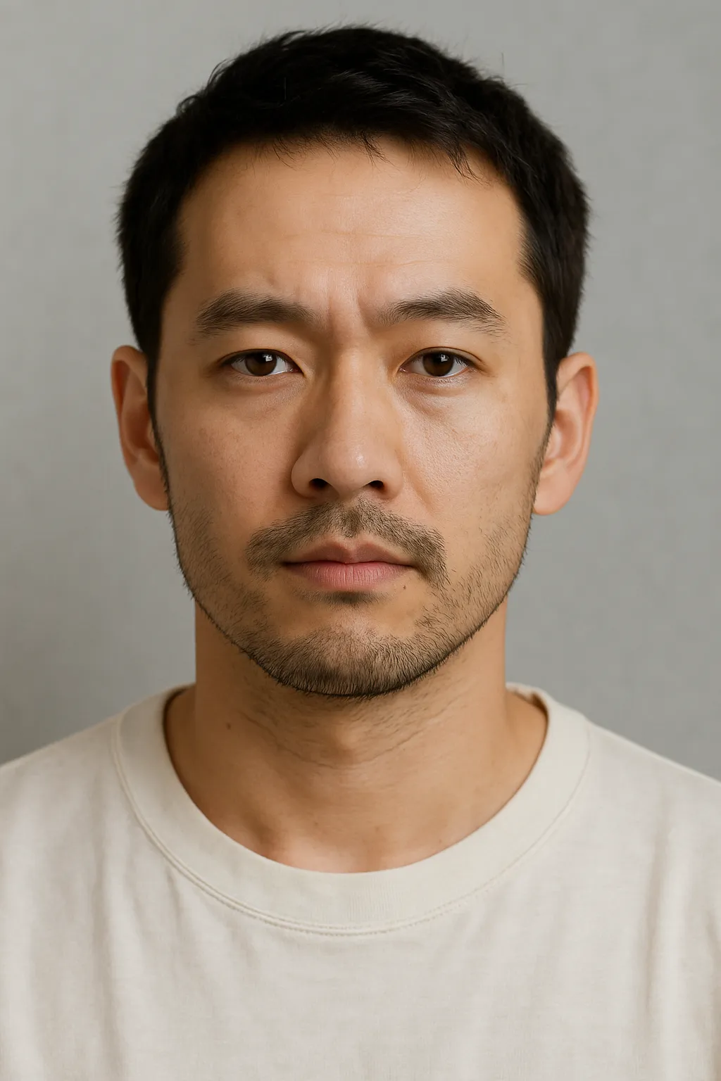 青ひげと無精ひげを除去する前の状態
