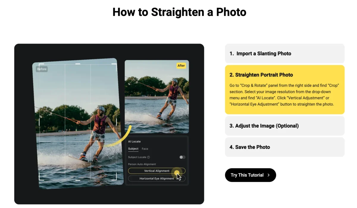 how to straighten image