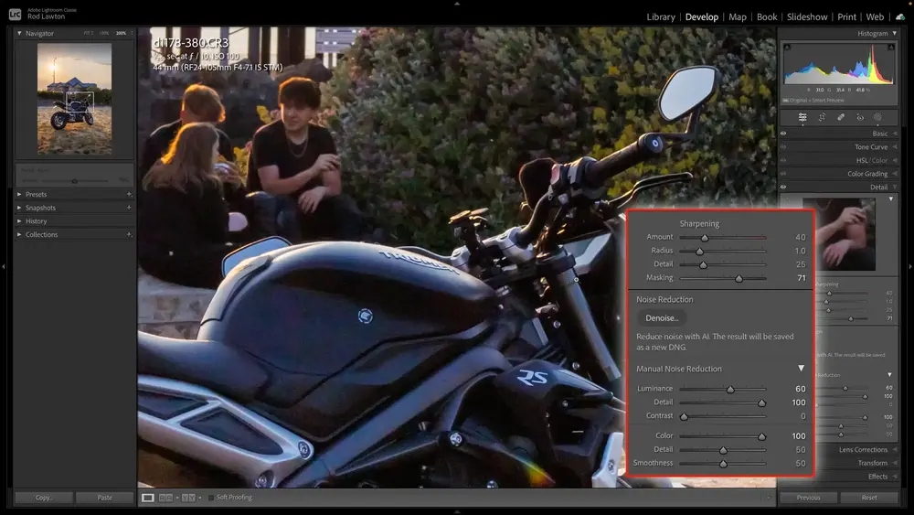 Denoise Photo with Lighroom