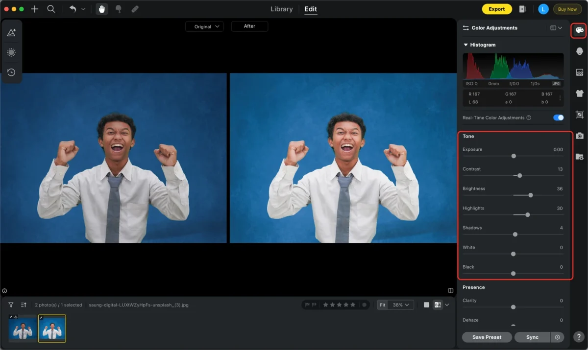 Adjust Brightness and Color