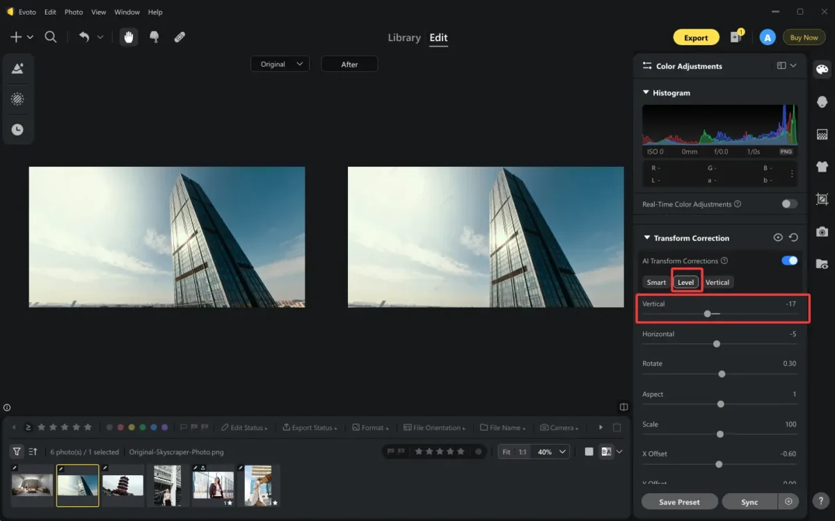 Straighten Photo with Evoto-1