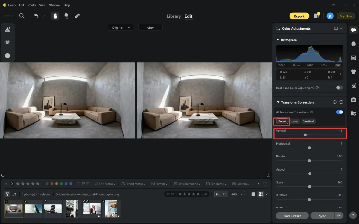 Straighten Photo with Evoto-2