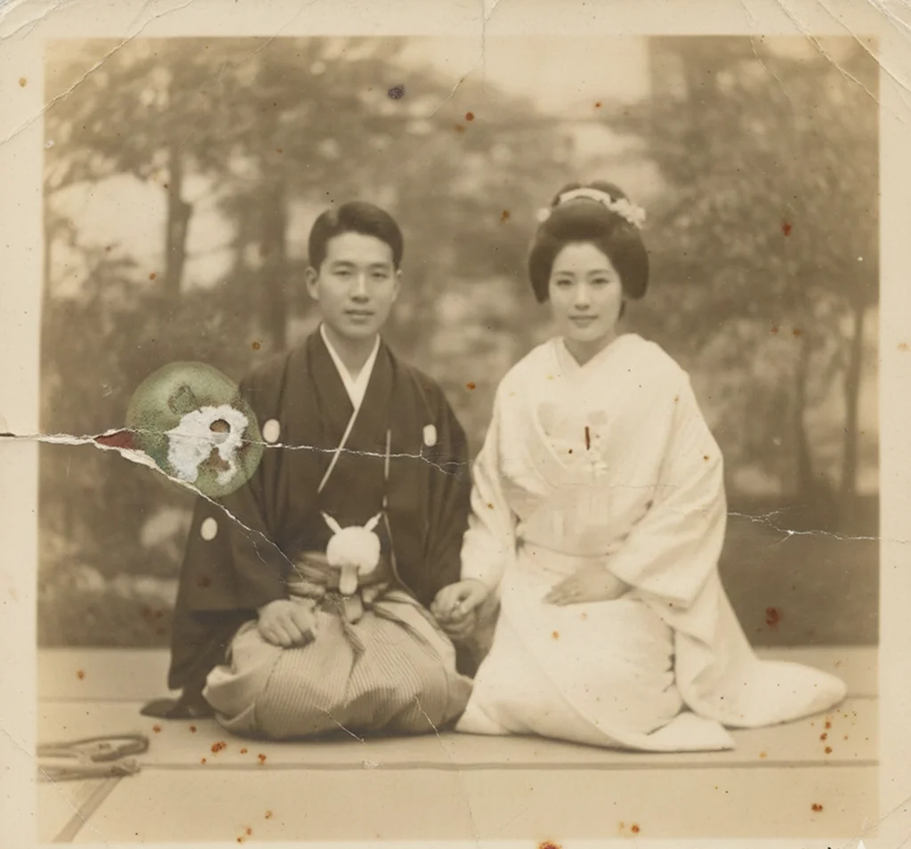 before restoring old commemorative photos