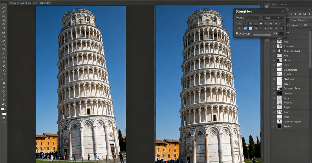 straighten photos in Photoshop 