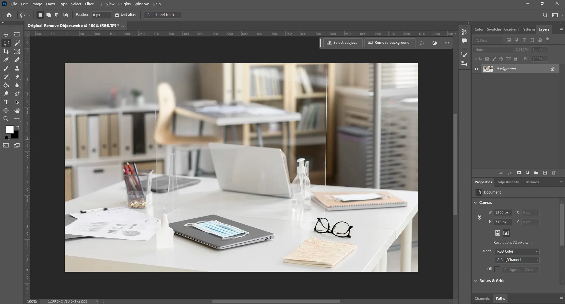 Before Object Removal in Photoshop