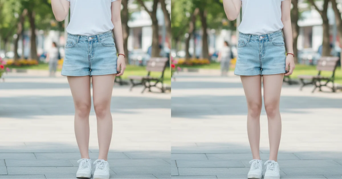 写真 足 細く 加工