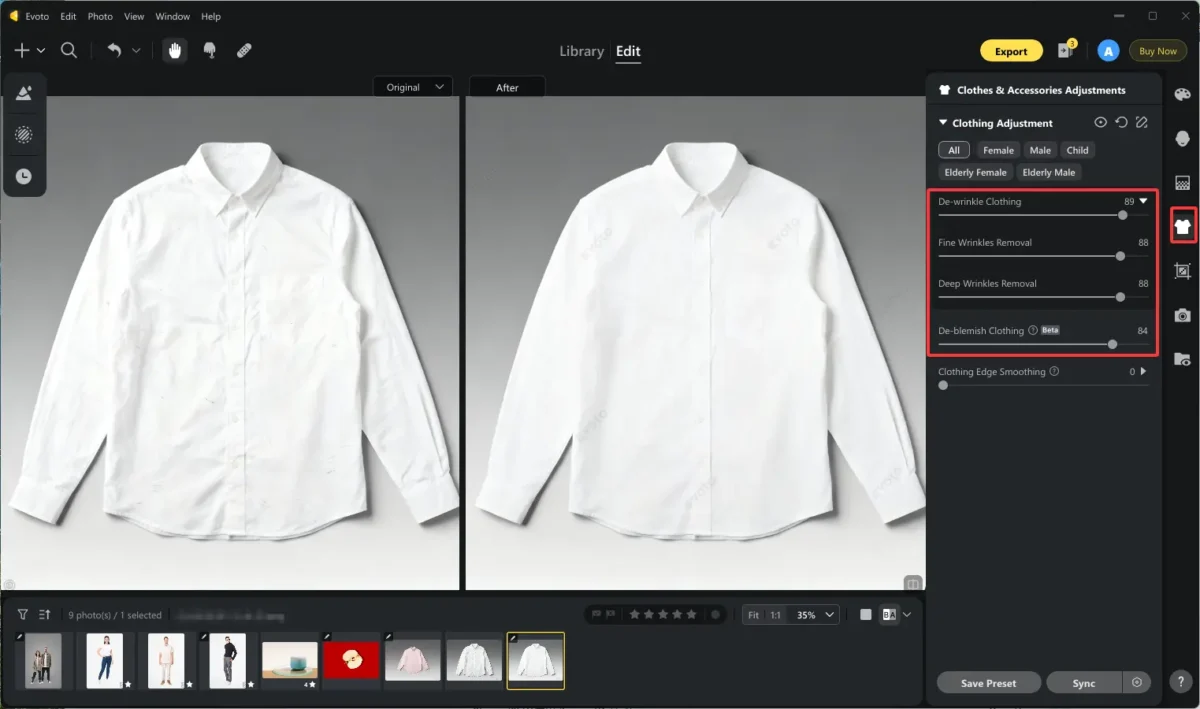 Remove Wrinkles and Imperfections from Clothes 1 Remove Wrinkles and Imperfections from Clothes-1