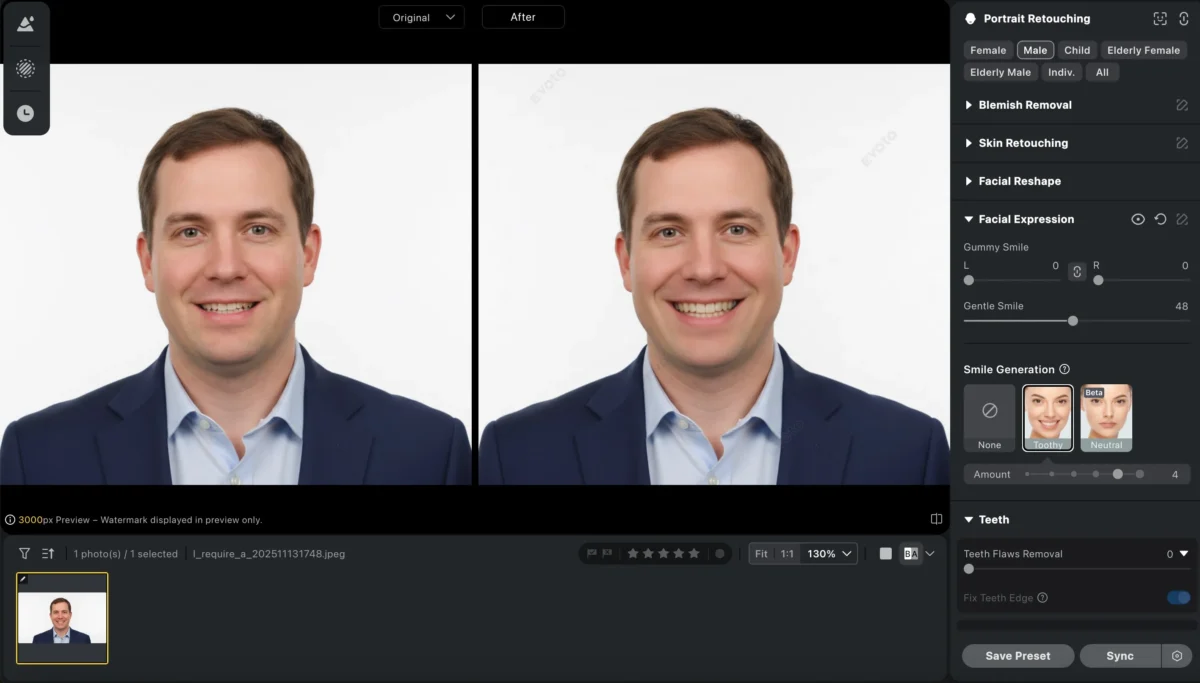 adjust smile of profile pictures