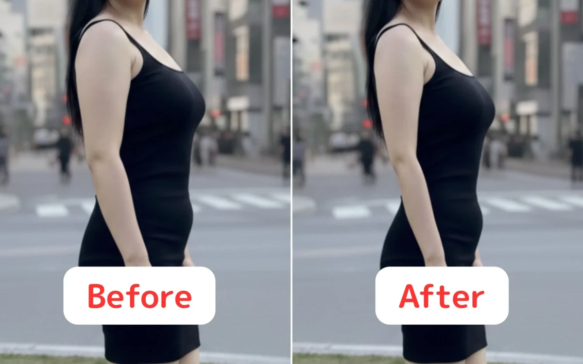 before-and-after-images-of-slimming-the-arms Evoto AIで二の腕を自然に細く補正したビフォーアフター画像