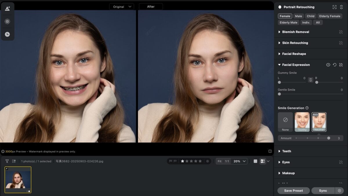 close mouth in photo