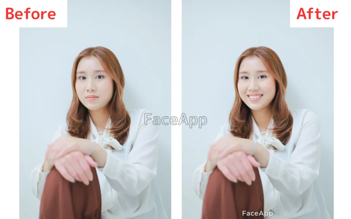 faceapp-before-and-after-smile-adjustment FaceAppで笑顔加工をした画像のビフォーアフター