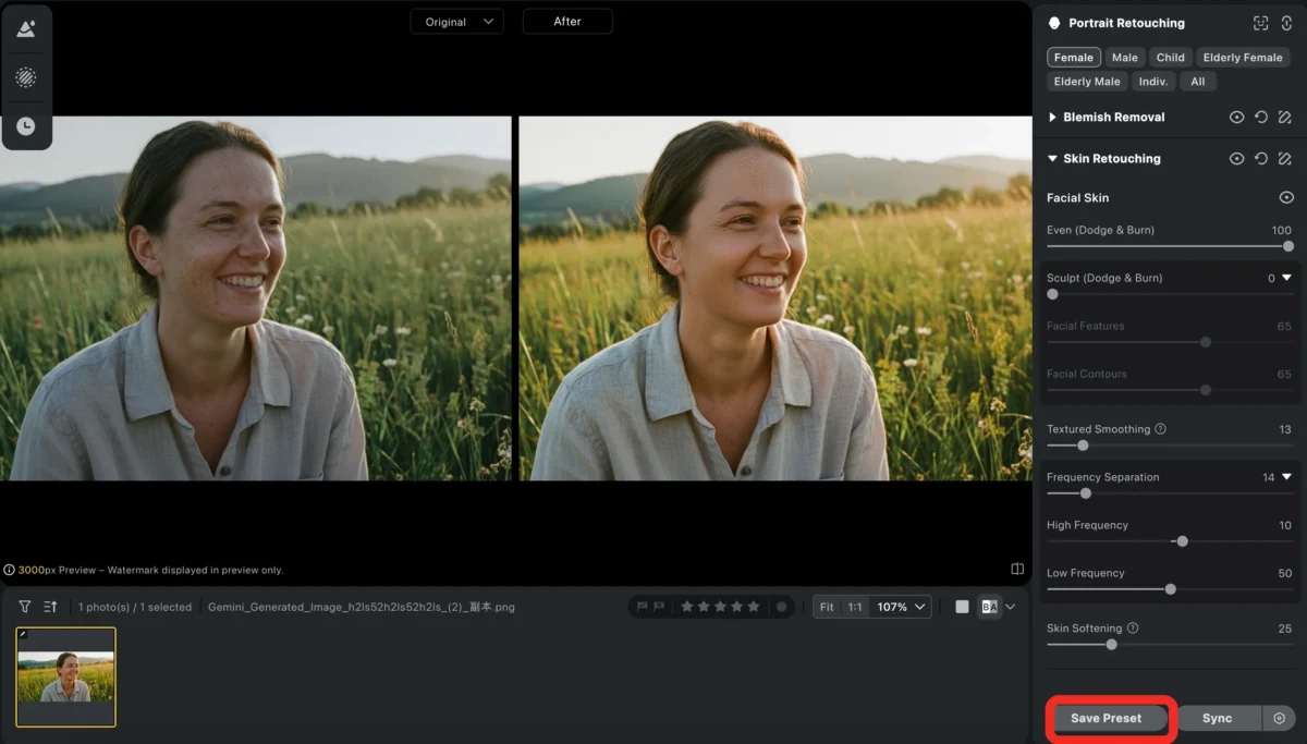 save the preset evoto