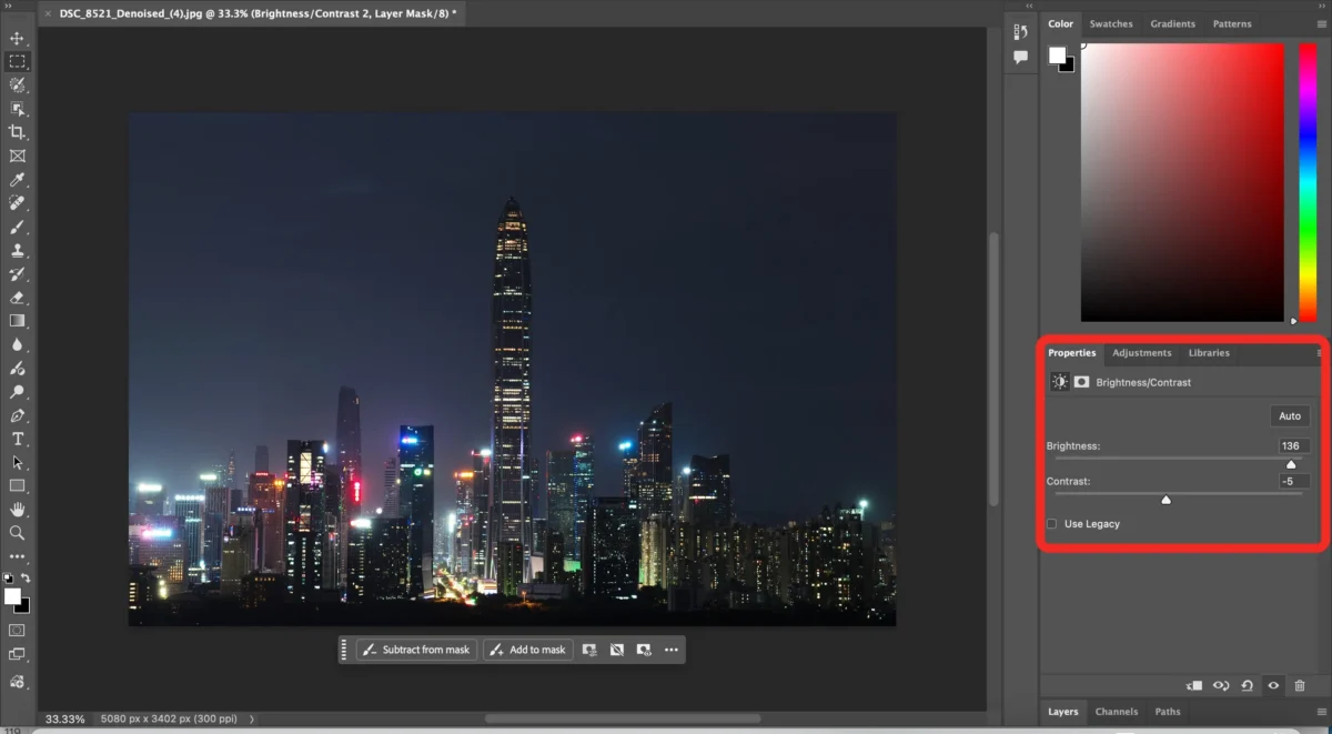 Adjust Brightness and Contrast