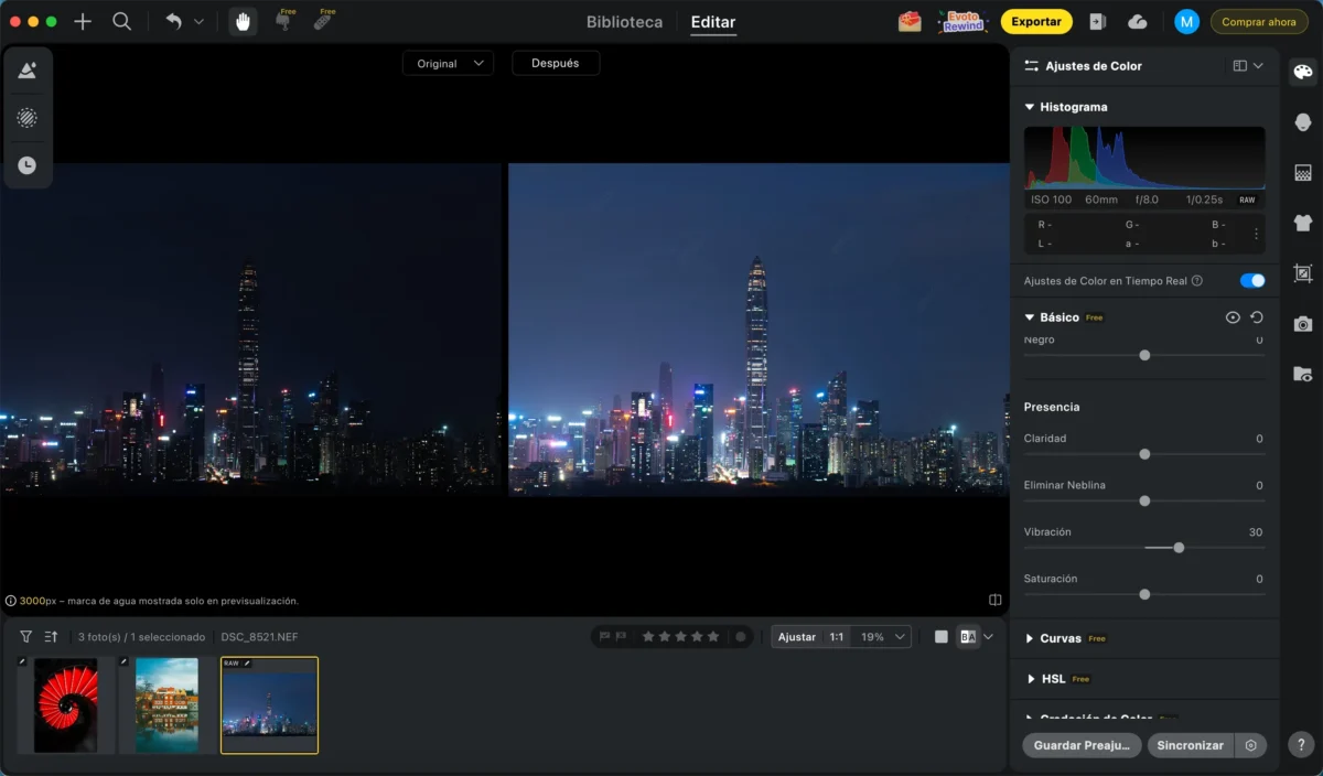 Ajuste Fino de Exposicion y Color