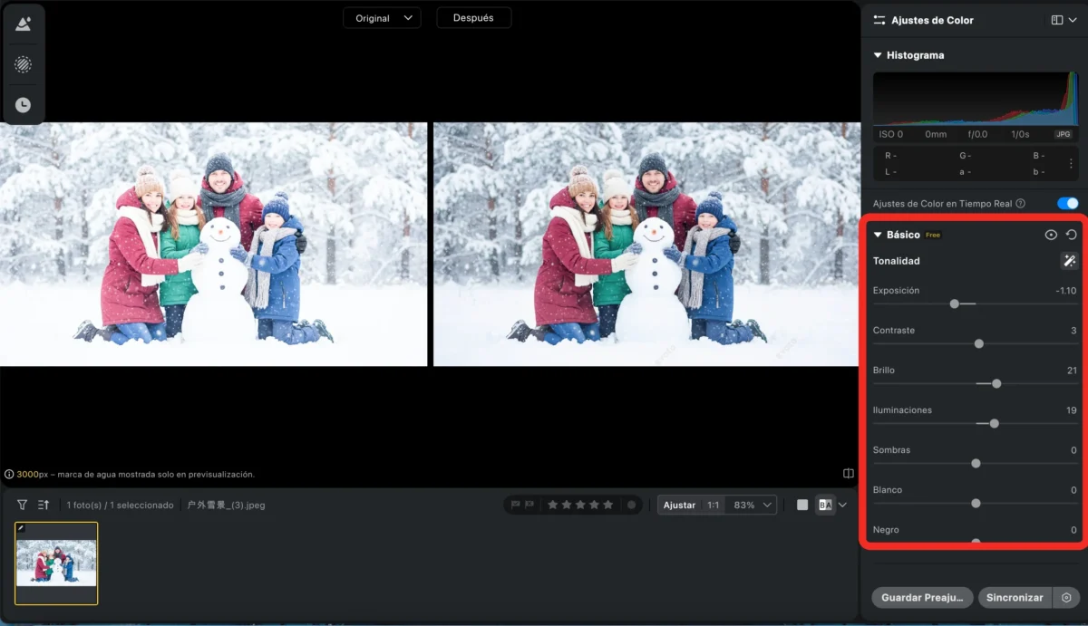 Ajuste de Exposición con IA