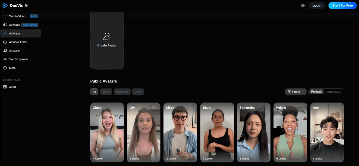 DeeVid AI Avatar Generator