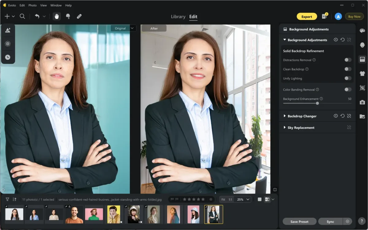 Enhance Background Color in Portraits with Evoto