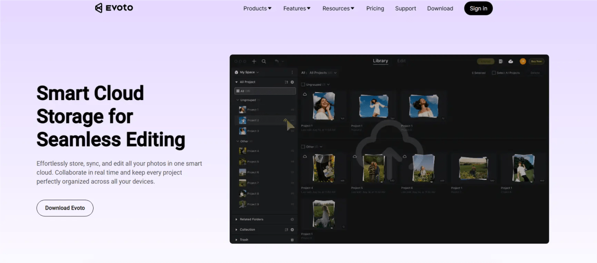 Evoto Cloud Storage Photo Gallery