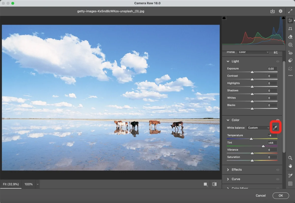 White Balance Eyedropper