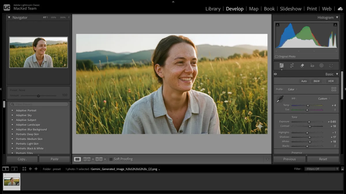 color adjuste lightroom