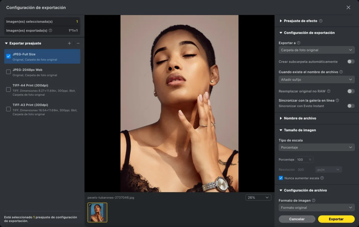 exportar evoto 1