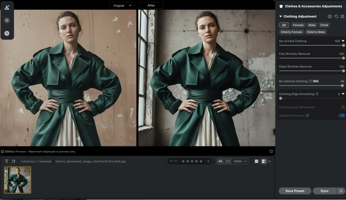 garment retouching