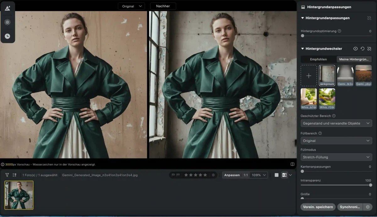 Hintergrund mit KI entfernen