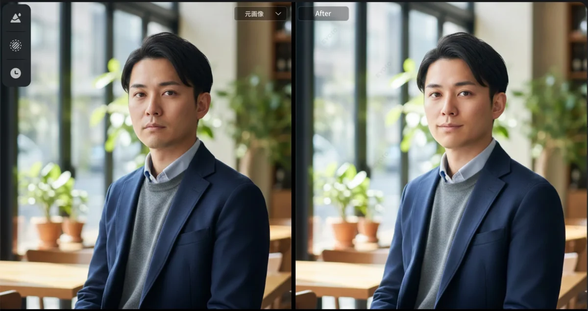 マッチング アプリ 写真 加工 男 表情補正