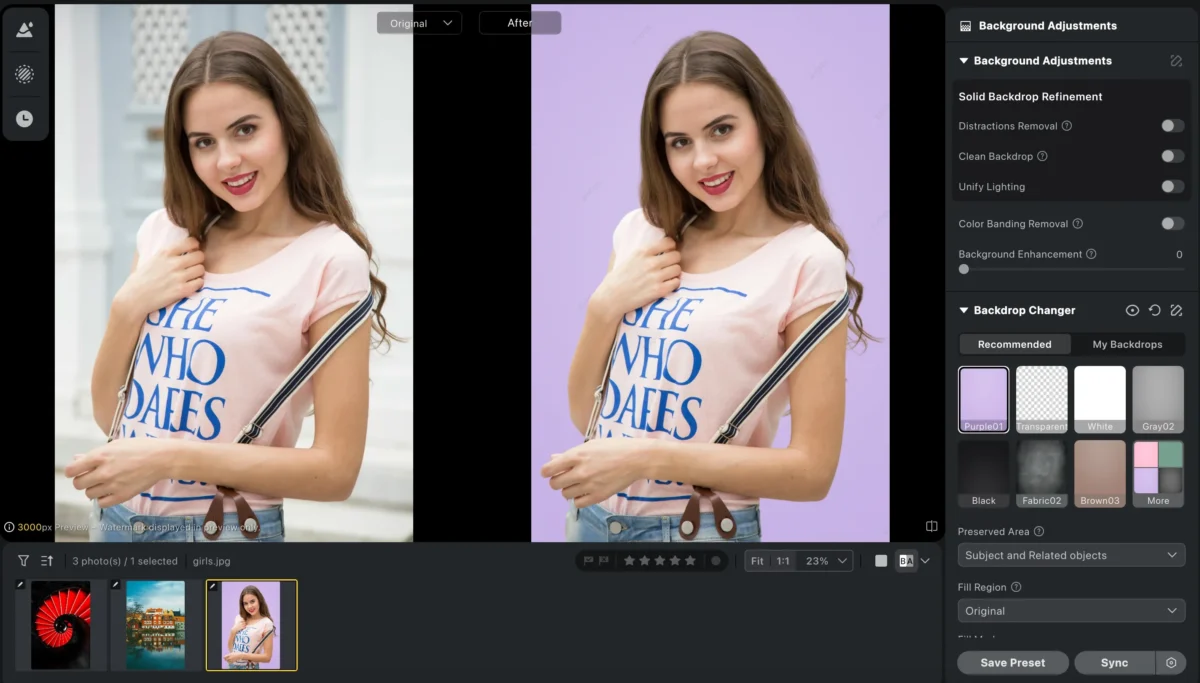 replacing backgrounds