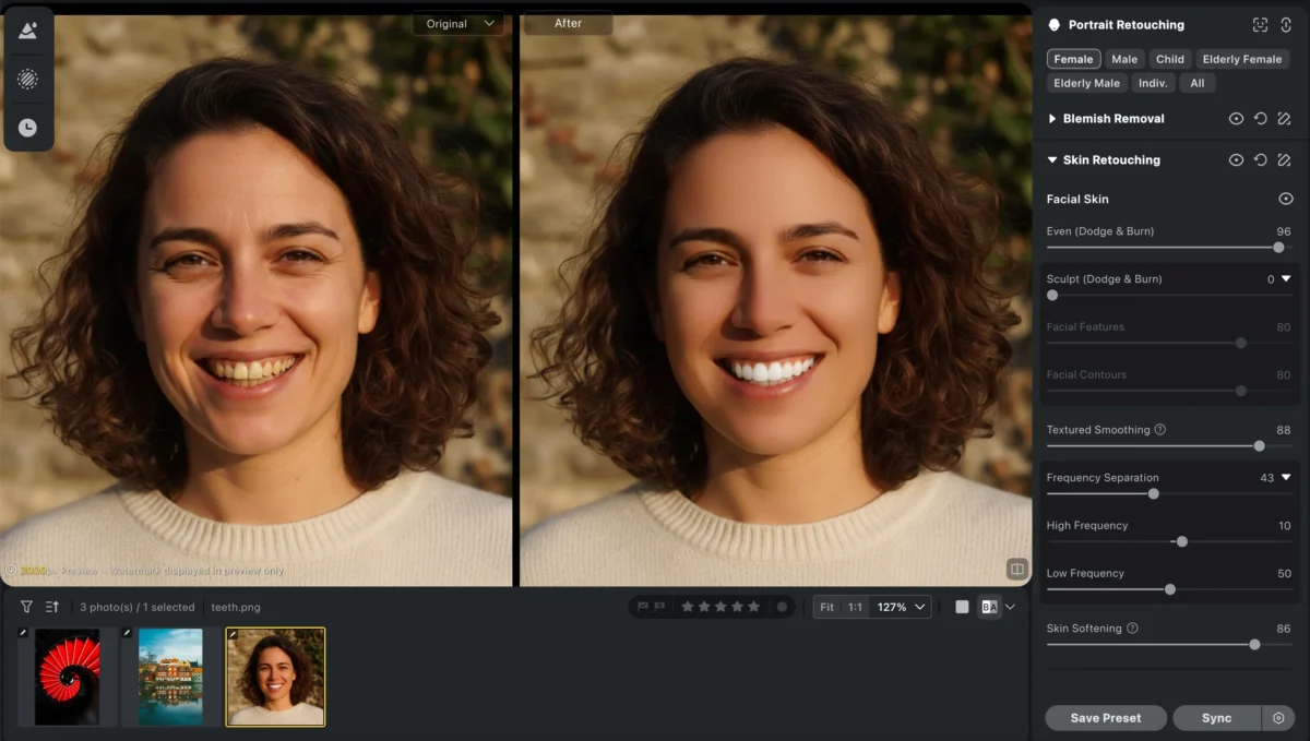 skin retouching