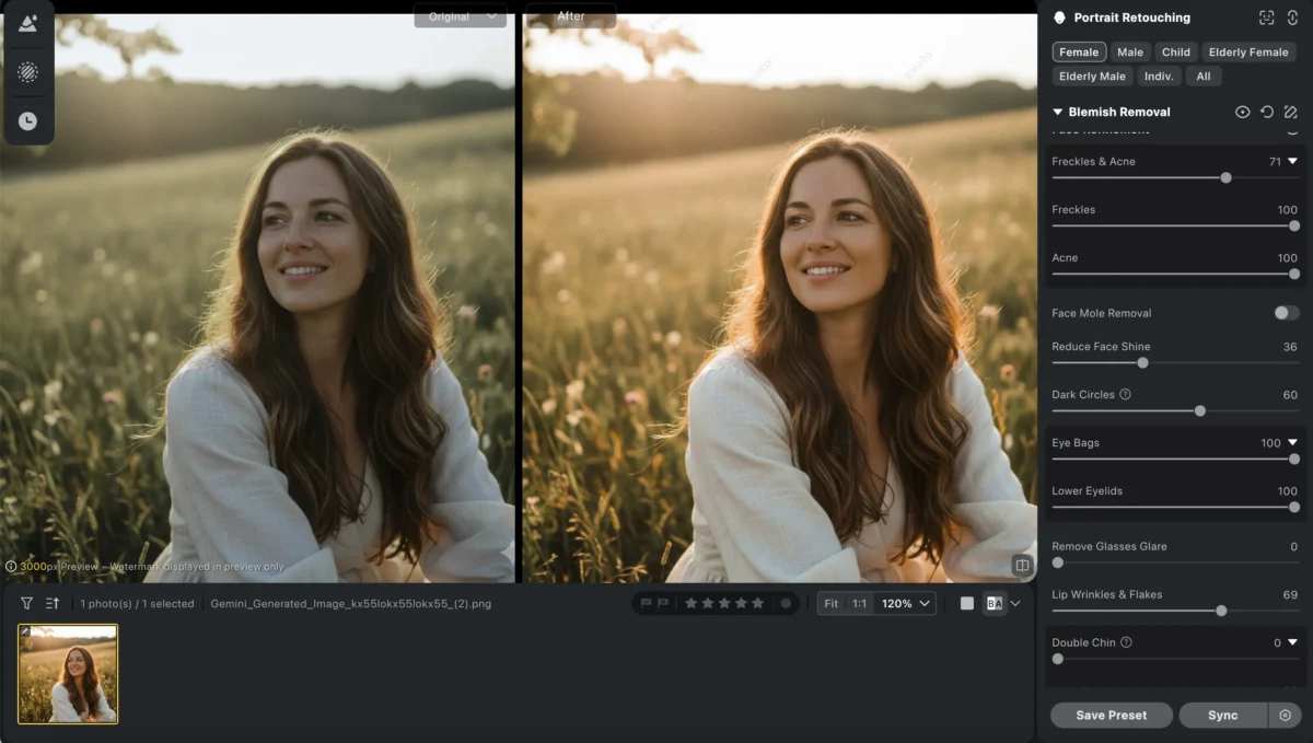 skin retouching