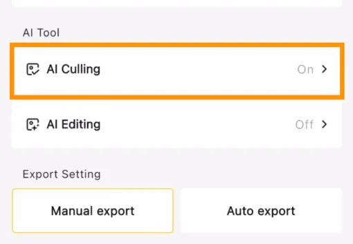 AI Culling in Evoto Instant APP