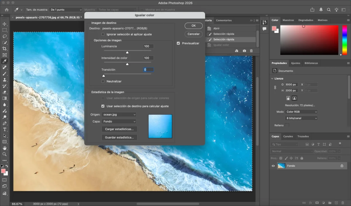 Configurar Estadísticas de Imagen
