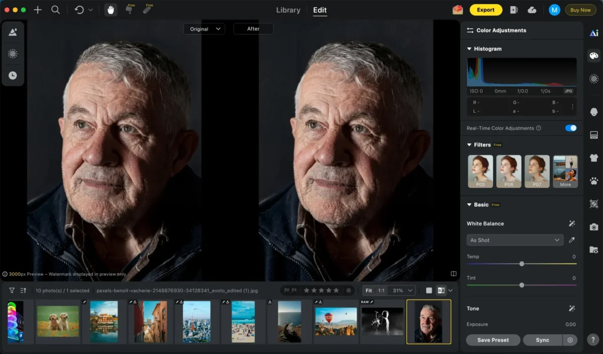 Bild in Evoto öffnen