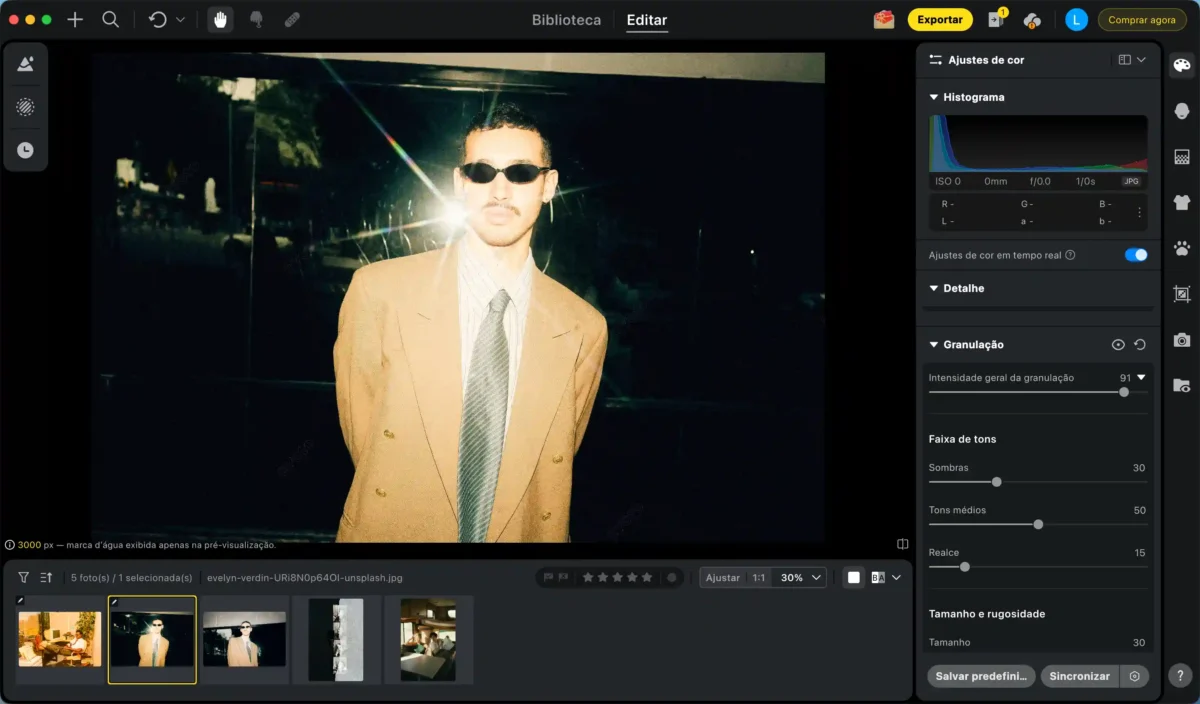 Aplique granulação