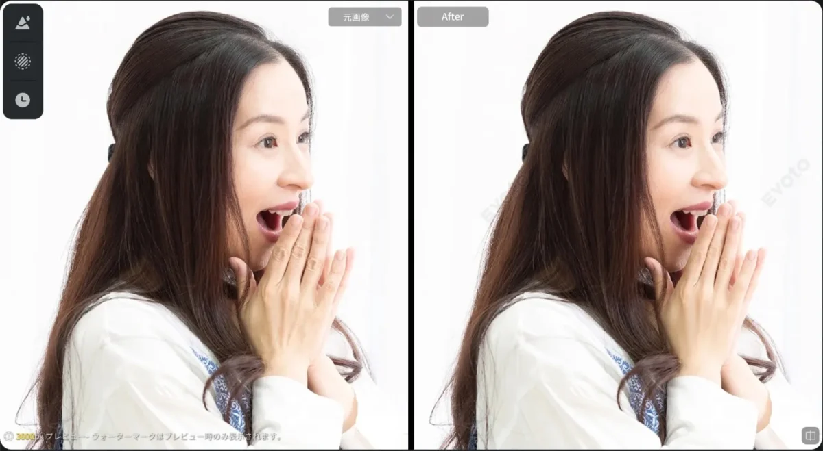 before-and-after-make-hands-silmmer-in-portraits ポートレートで手の指を細く見せる加工前後の比較画像
