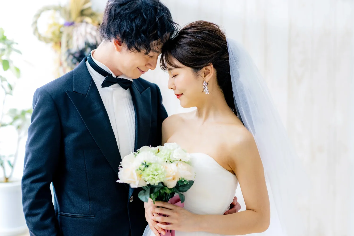 花嫁と花婿をレタッチする前の状態