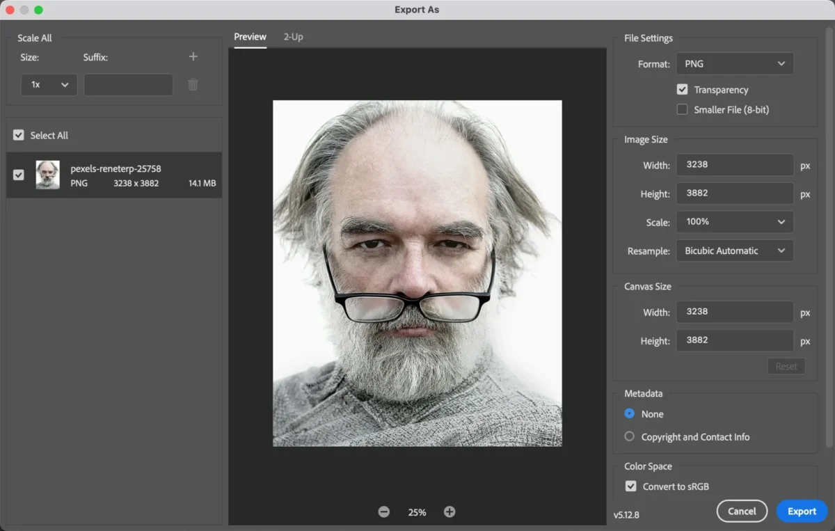 Bild aus Photoshop exportieren