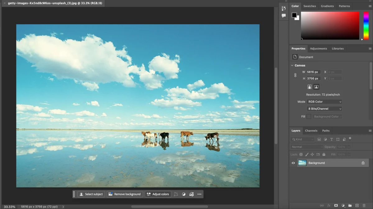 Abrir la imagen en Photoshop
