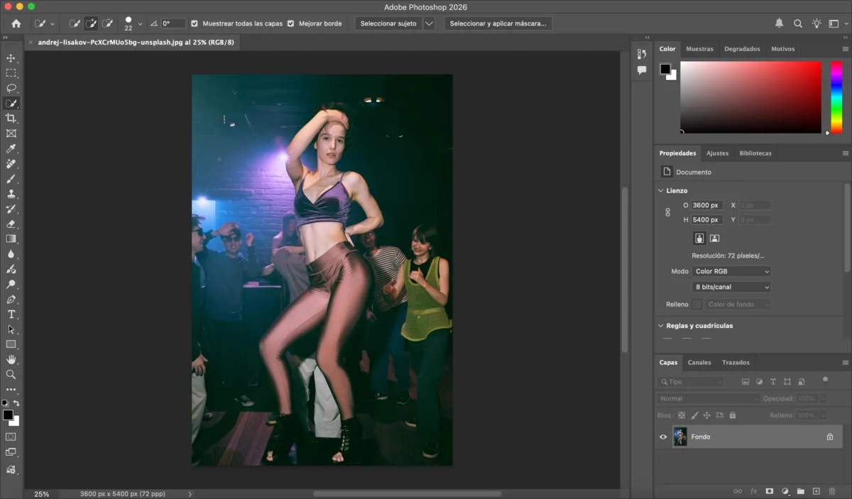 Abrir la imagen en Photoshop