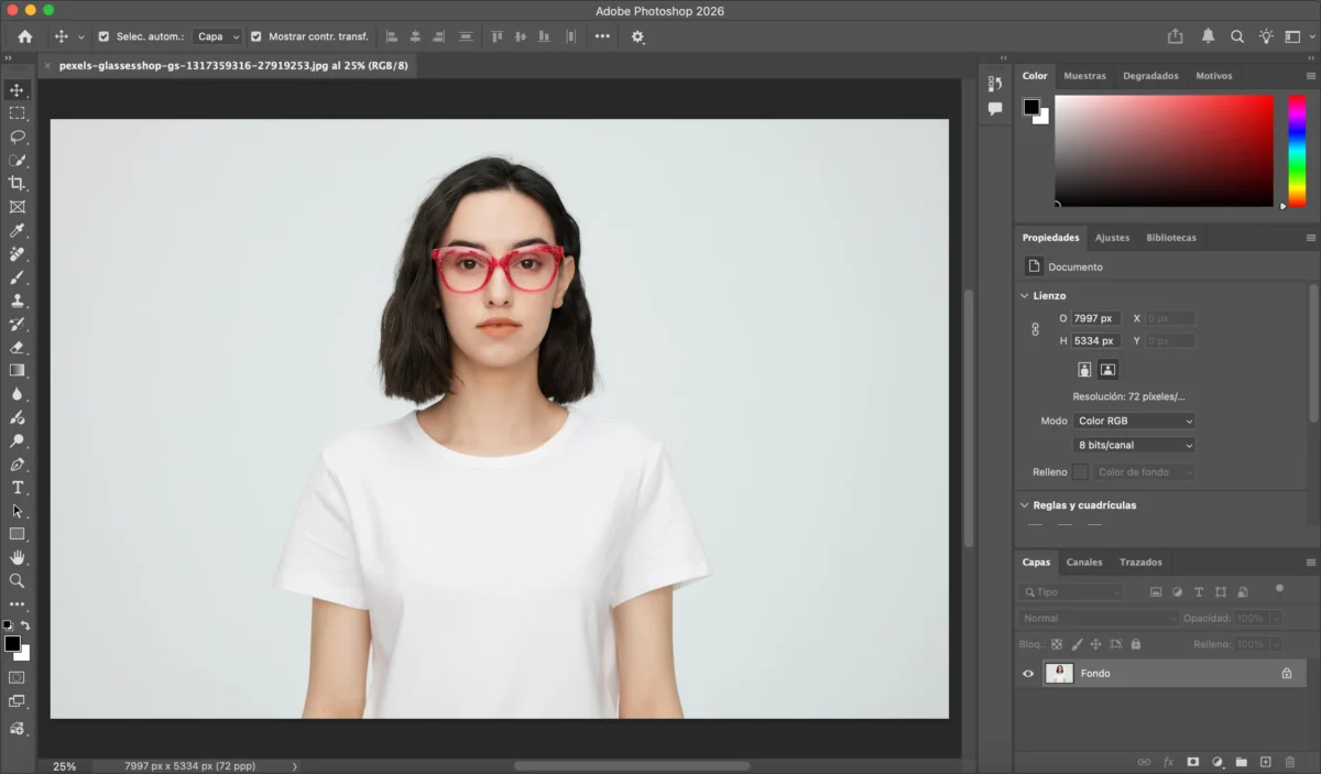 Abrir la imagen en Photoshop