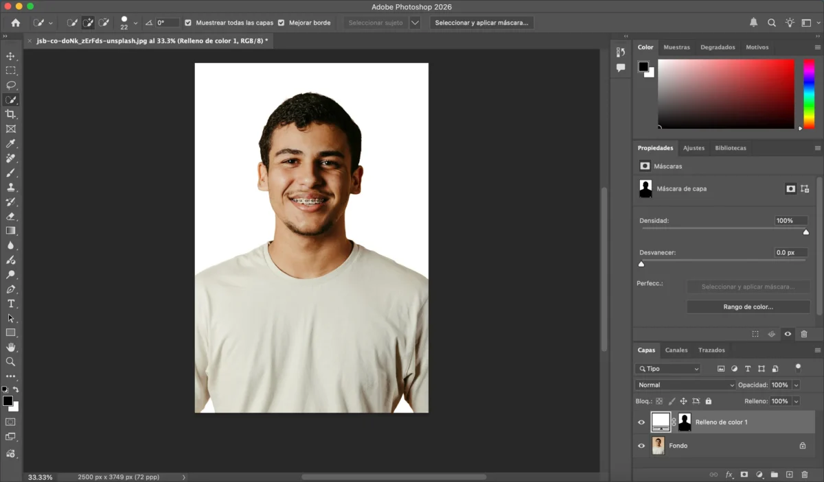 Crear un fondo blanco