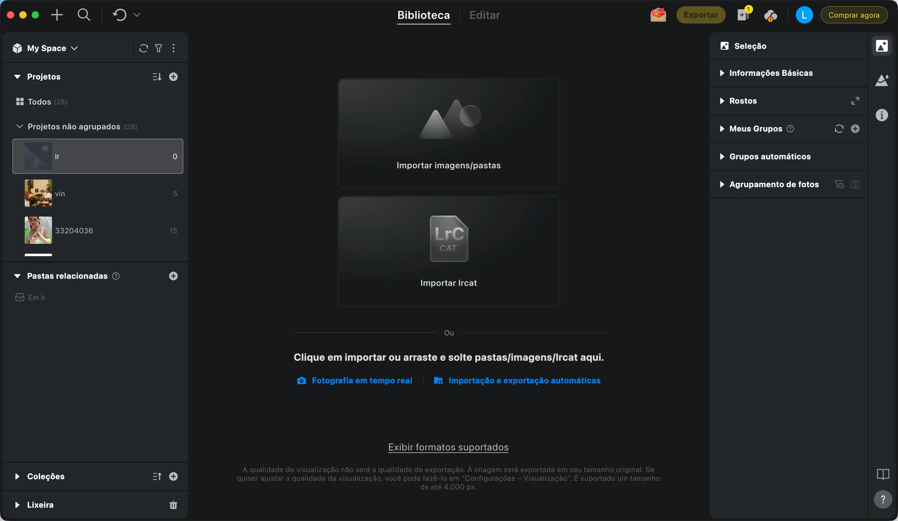 usar Lightroom Presets no Evoto