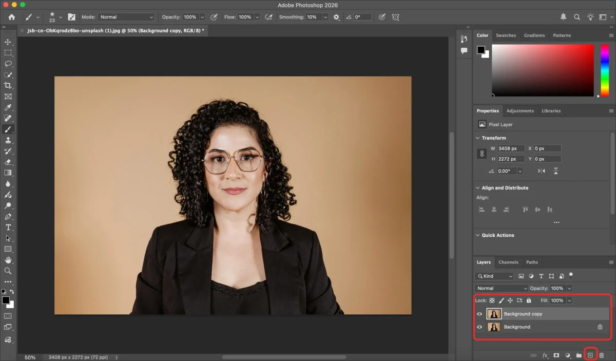 Duplicate the Background Layer